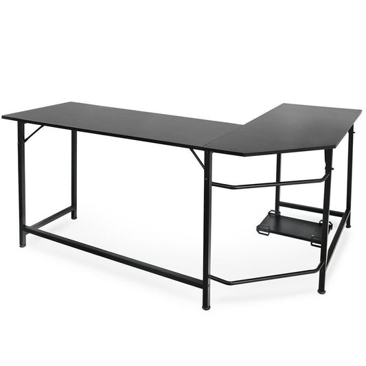 66" L-Shaped Gaming Desk Corner Computer Study Table Black