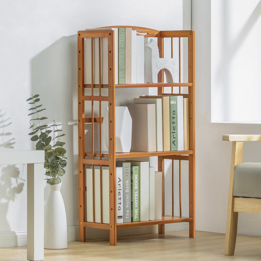 20" Adjustable Bamboo 3-Tier Bookcase Free Standing