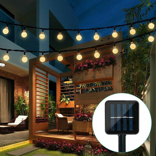 Solar Powered 30 LED Globe String Lights Outdoor Waterproof