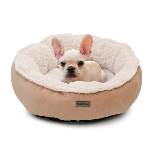 Doughnut Pet Bed for Small Dogs Puppy Calming Plush Bed