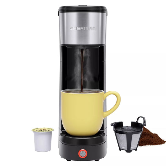 Single Serve Coffee Maker Compatible with K-Cups & Ground Coffee