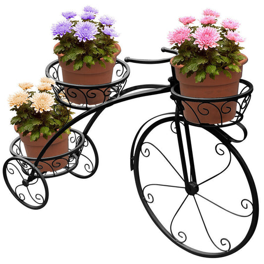 3-Tier Tricycle Plant Stand for Garden and Patio Decor