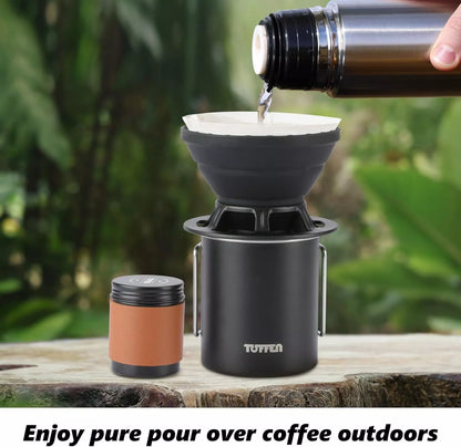 Pour Over Coffee Maker Set with Collapsible Filter