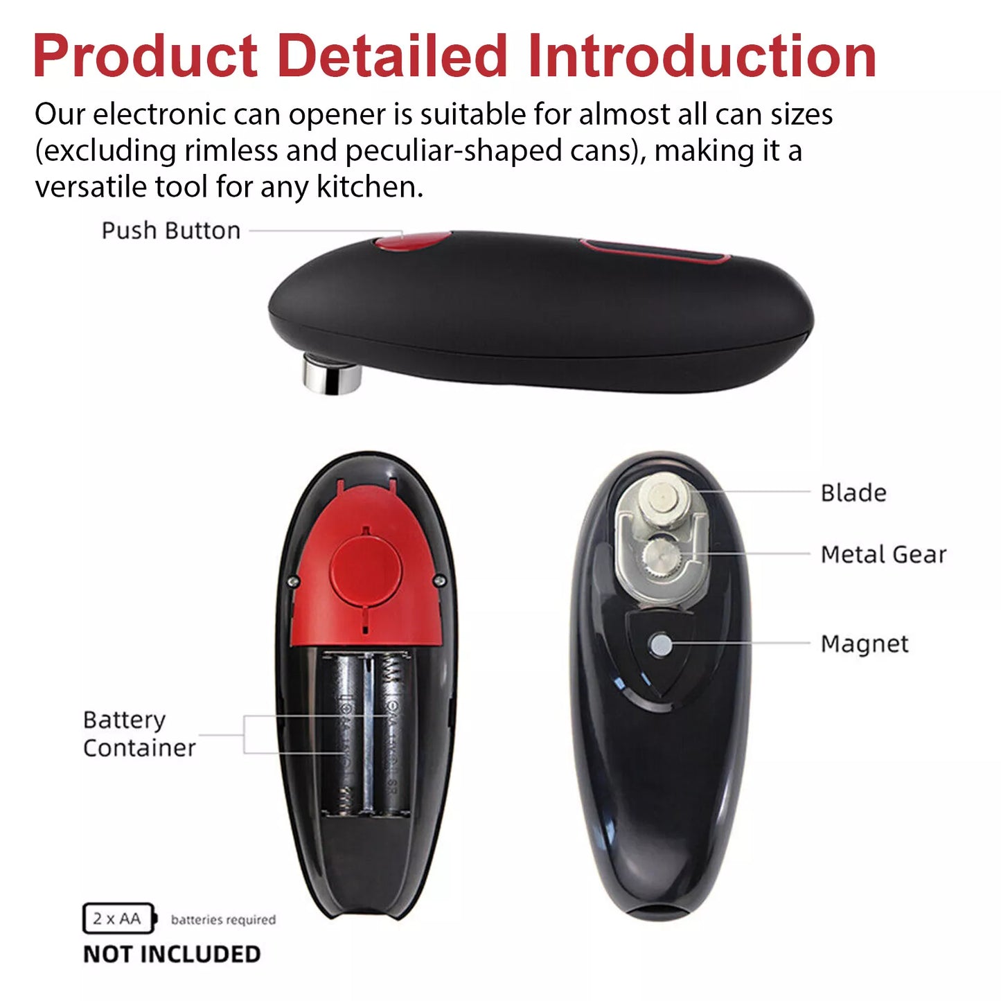 Electric Can Opener Automatic Hands-Free