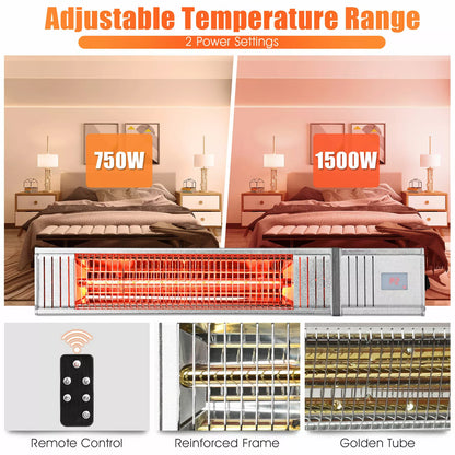 Indoor Outdoor Infrared Heater with Remote 1500W