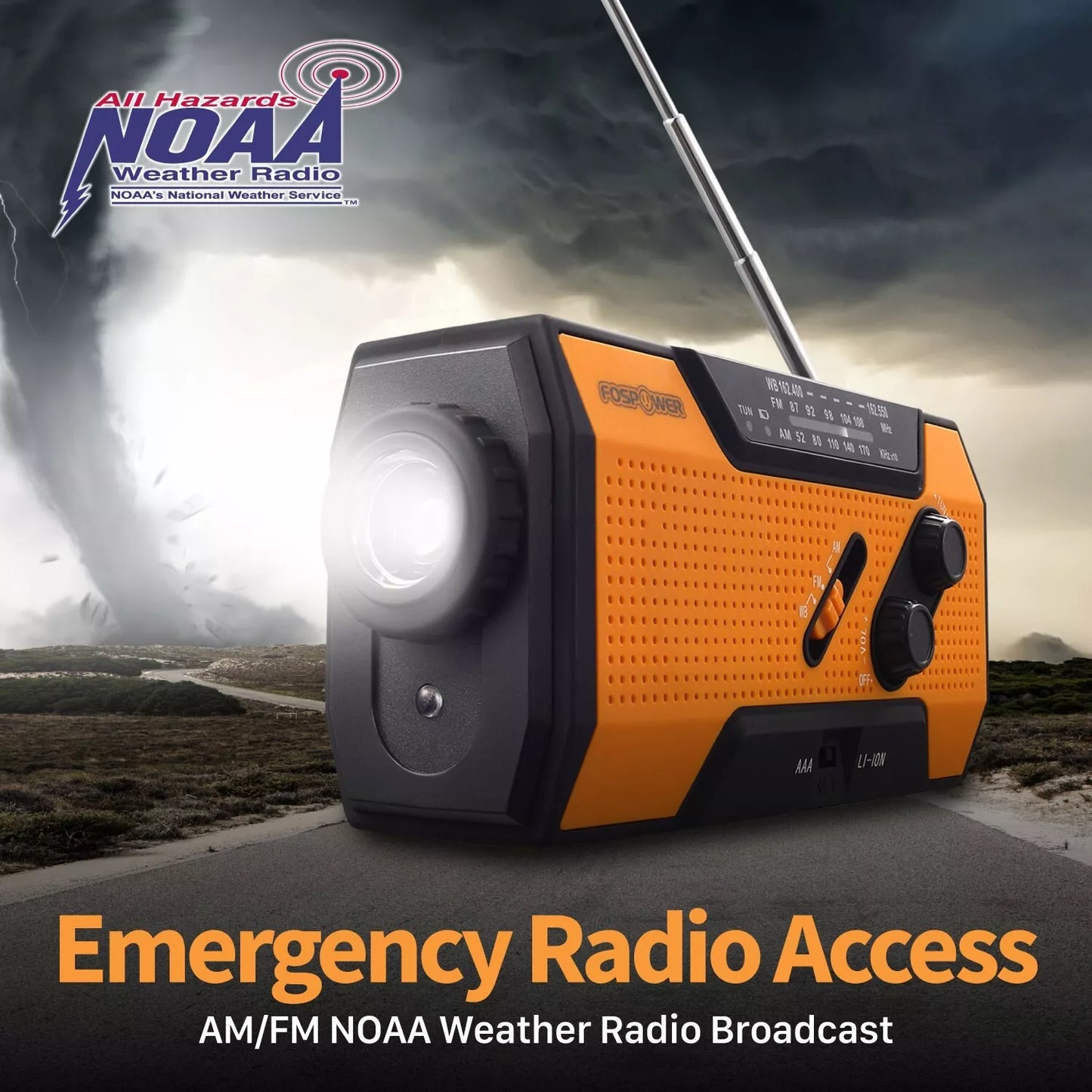 Solar Hand Crank Emergency Weather Radio with Power Bank