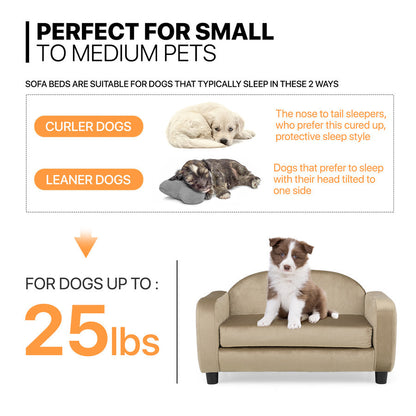 Velvet Pet Sofa Bed with Removable Cushion for Small Dogs & Cats