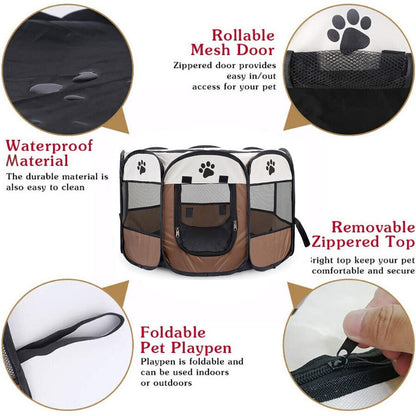 Foldable Pet Playpen for Dogs and Cats 8-Panel Design