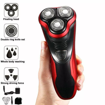 Men's Waterproof Rotary Electric Shaver with Pop-Up Trimmer