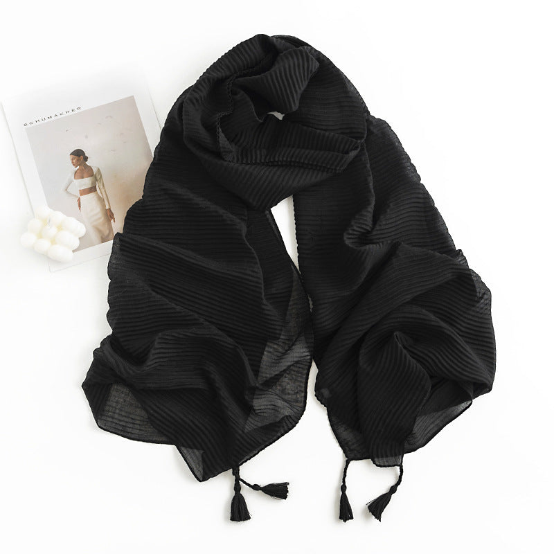 Women's Monochrome Herringbone Artificial Cashmere Scarf Shawl