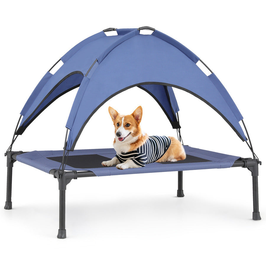 32" Elevated Dog Bed with Breathable Mesh & Removable Canopy