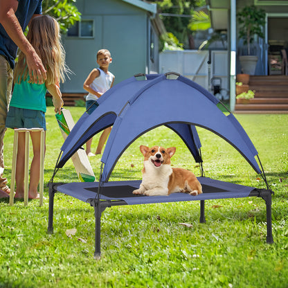 32" Elevated Dog Bed with Breathable Mesh & Removable Canopy