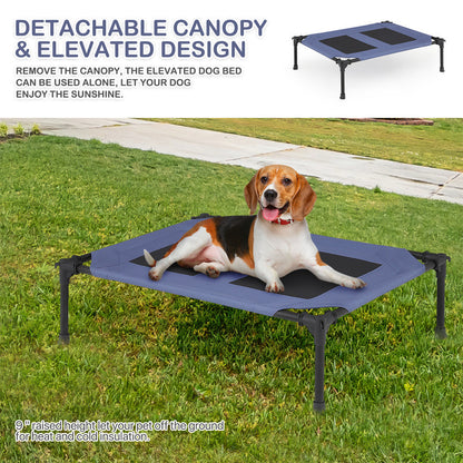 32" Elevated Dog Bed with Breathable Mesh & Removable Canopy