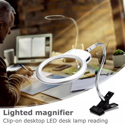 Flexible LED Magnifying Lamp with Clamp Desk Loupe