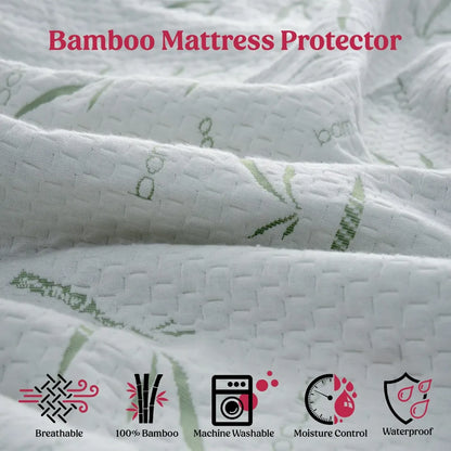 Waterproof Bamboo Mattress Protector Deep Pocket Cover Twin & Twin XL