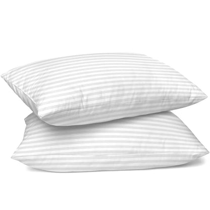 Set of 2 Plush Cotton Pillows for Sleeping Queen & King Sizes