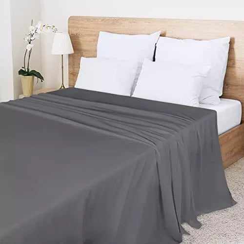 Twin Size Microfiber Flat Sheet Ultra-Soft Fade & Wrinkle Resistant